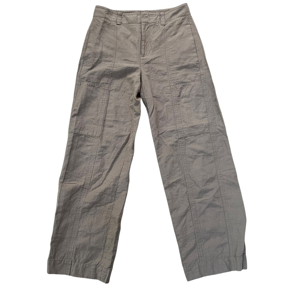 Vince Cargo Pants Wide Leg Linen Blend Beige Size 6 Womens‎